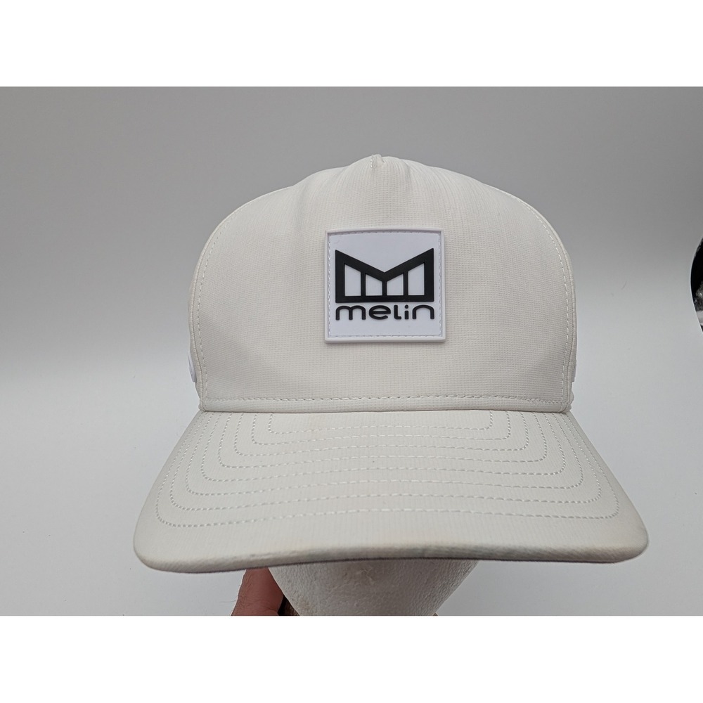 Melin Odyssey Hydro Snapback Hat Cream White Perforated Performance Cap Classic